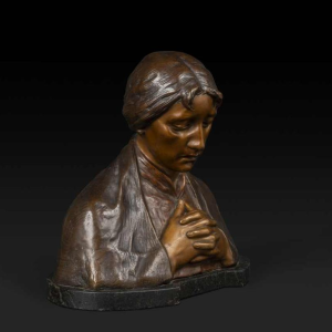 ADOLF JOSEF POHL "MATER DOLOROSA" sculpture bronze bust