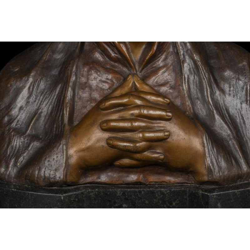 ADOLF JOSEF POHL « MATER DOLOROSA » sculpture buste en bronze