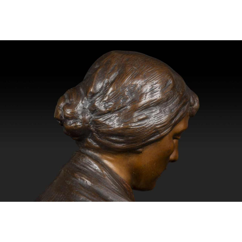 ADOLF JOSEF POHL "MATER DOLOROSA" sculptuur bronzen buste