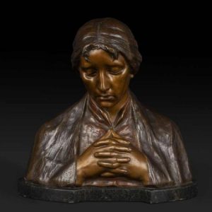 ADOLF JOSEF POHL "MATER DOLOROSA" sculptuur bronzen buste