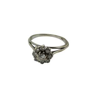 Marguerite 18 K white gold ring, set with brilliant-cut diamonds, 1980s