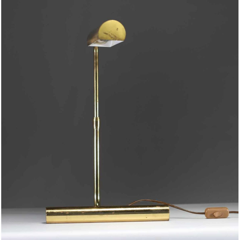 Christian Liaigre, desk lamp in gilded metal, ca 1990