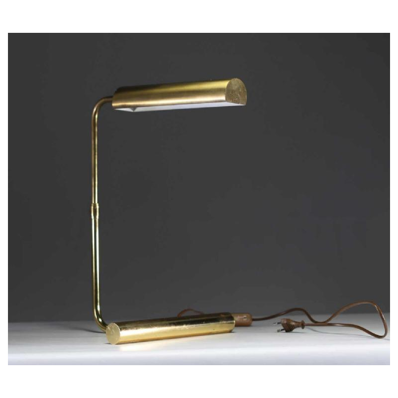 Christian Liaigre, desk lamp in gilded metal, ca 1990