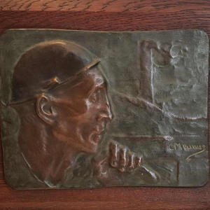 Bas-relief en bronze « LE MINEUR » (1904) de CONSTANTIN MEUNIER (1831-1905) :