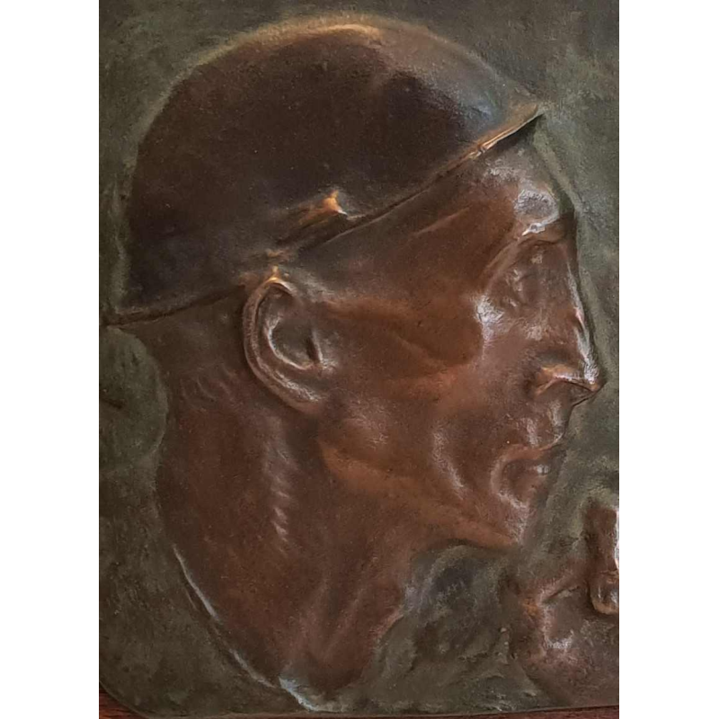 Bronze bas-relief "THE MINER" (1904) by CONSTANTIN MEUNIER (1831-1905)