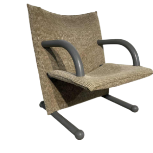 Burkhard Vogtherr for ARFLEX, ‘T-Line’ armchair, lacquered steel and structured fabric, ca. 1980