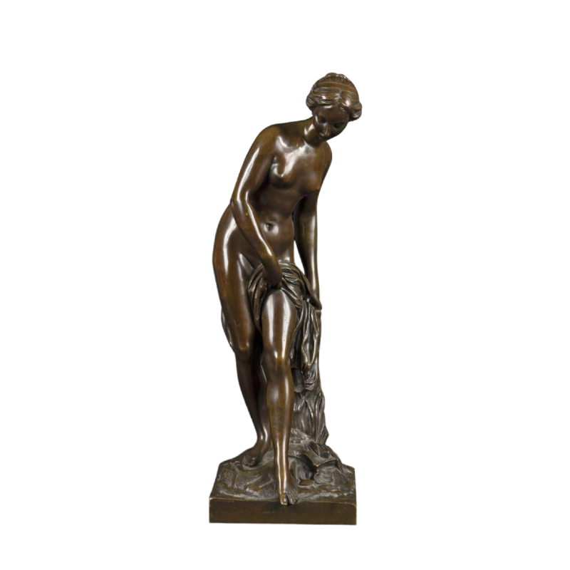 Étienne-Maurice Falconet (1716-1791) "La Nymphe prenant son bain", bronzen sculptuur, 1757