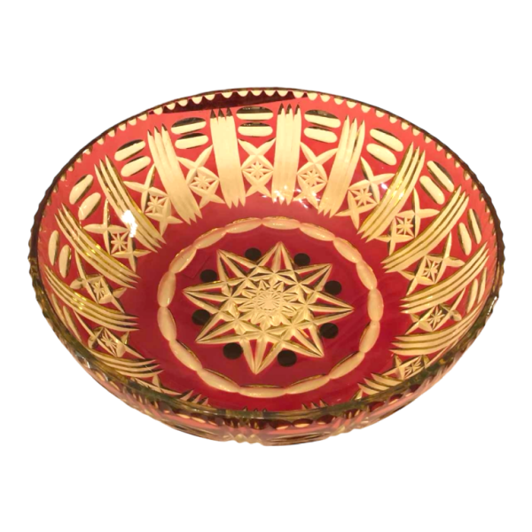 Val-Saint-Lambert, red lined urethane cup, cut, 1930