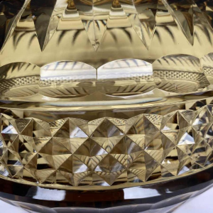 Val-Saint-Lambert, Art Deco bolvaas, topaas geslepen kristal, Luik Tentoonstellingsmodel 1930