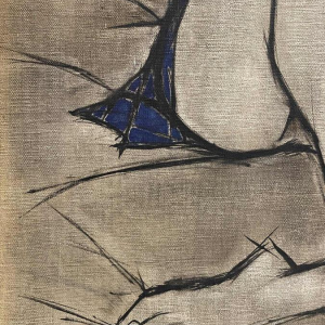 Francis Verlinden, tableau " femme bleue ", huile sur toile date´e de 1977