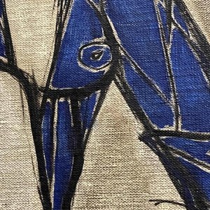 Francis Verlinden, painting "blue woman", oil on canvas dated 1977