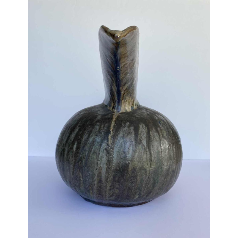 Marcellus Aubry, cruche sculpture en grès salé, Bouffioulx XXe s