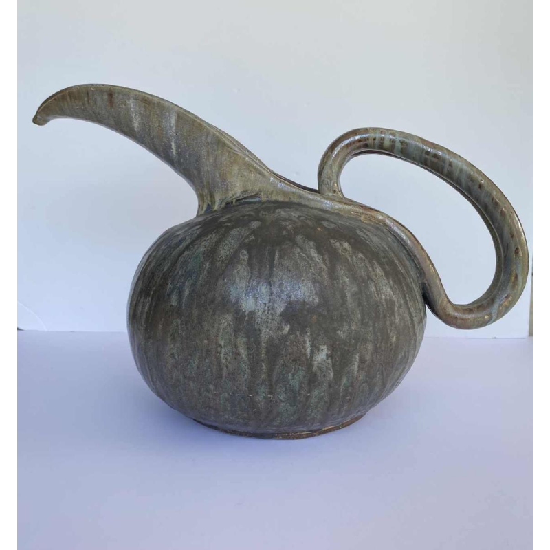 Marcellus Aubry, salt stoneware sculpture jug, Bouffioulx 20th c
