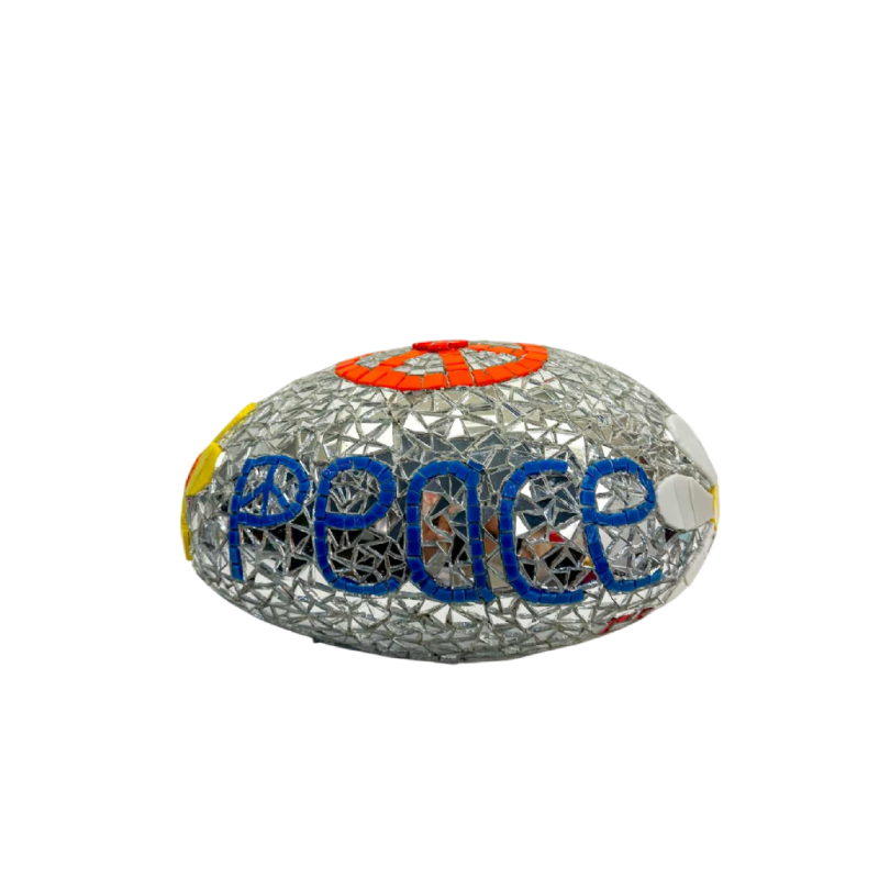 Cla Râ Rose, ‘Peace’ pebble sculpture made of earthenware tiles and mirror, 21st century