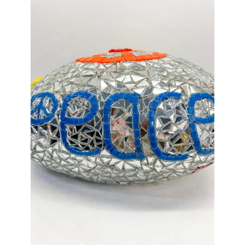 Cla Râ Rose, ‘Peace’ pebble sculpture made of earthenware tiles and mirror, 21st century