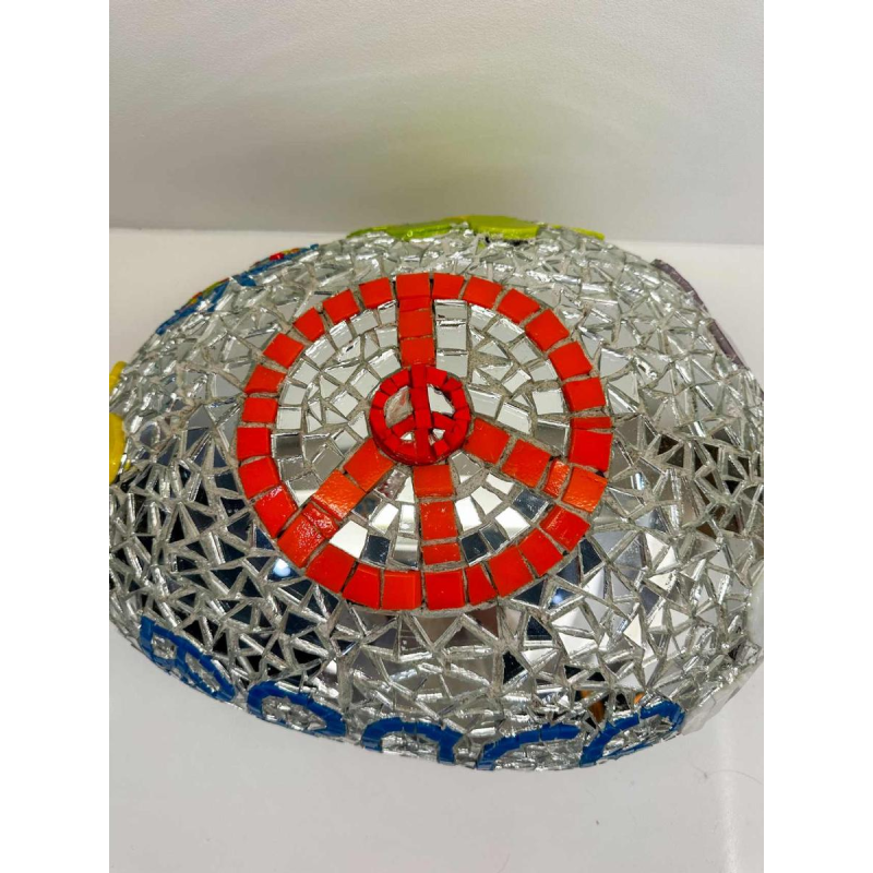 Cla Râ Rose, ‘Peace’ pebble sculpture made of earthenware tiles and mirror, 21st century