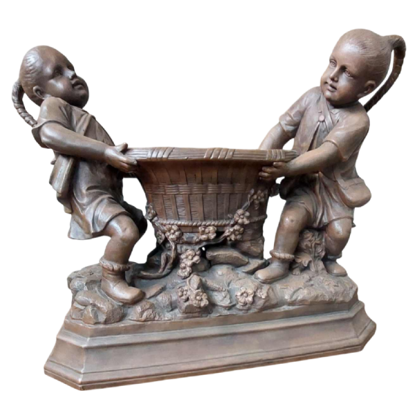 Friedrich Goldscheider, large terracotta planter, Austria 19th c