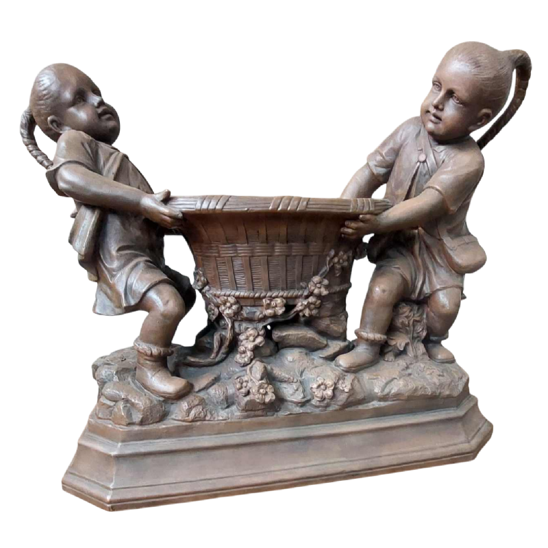 Friedrich Goldscheider, grote terracotta plantenbak, Oostenrijk 19e eeuw