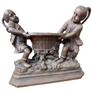 Friedrich Goldscheider, grote terracotta plantenbak, Oostenrijk 19e eeuw