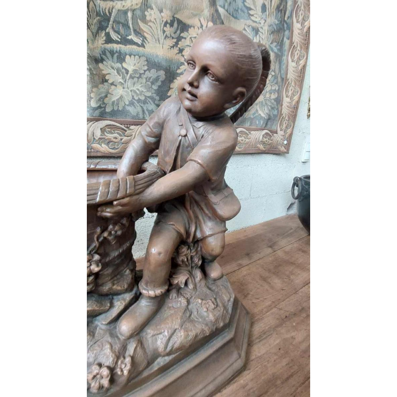 Friedrich Goldscheider, grote terracotta plantenbak, Oostenrijk 19e eeuw