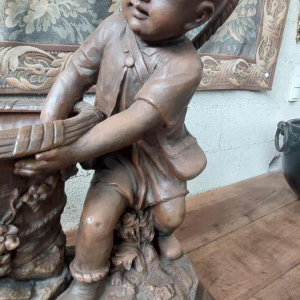 Friedrich Goldscheider, importante jardinière en terre cuite, Autriche XIXe s