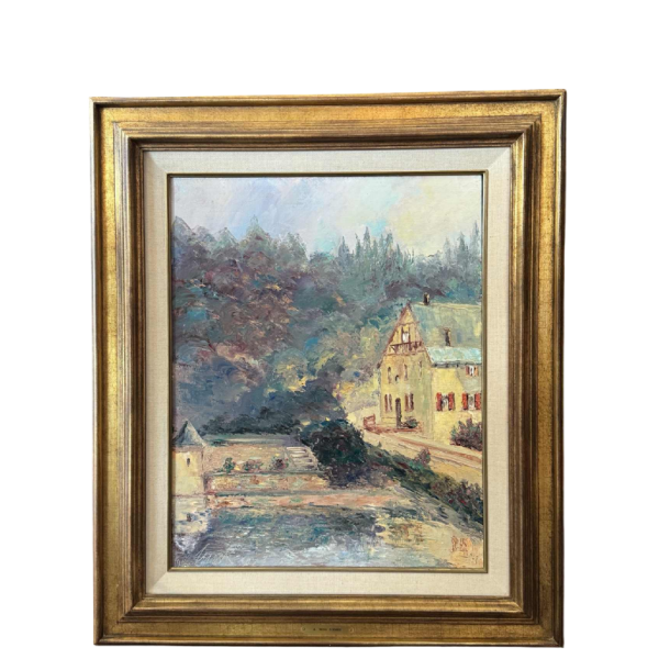 René ZIMMER “Gaume landschape)“ painting oil on canvas