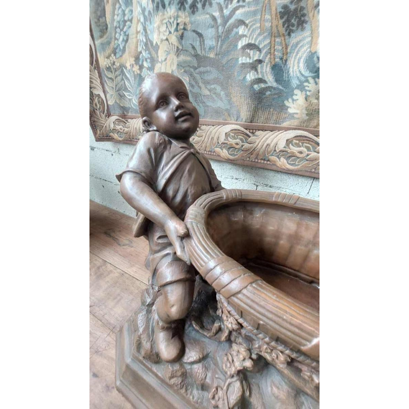 Friedrich Goldscheider, large terracotta planter, Austria 19th c