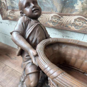 Friedrich Goldscheider, grote terracotta plantenbak, Oostenrijk 19e eeuw