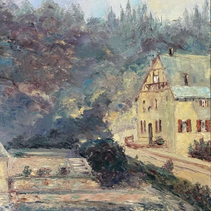 René ZIMMER “Gaume landschape)“ painting oil on canvas