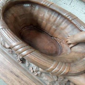 Friedrich Goldscheider, large terracotta planter, Austria 19th c