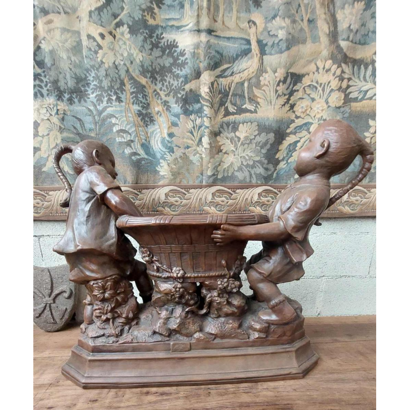 Friedrich Goldscheider, grote terracotta plantenbak, Oostenrijk 19e eeuw