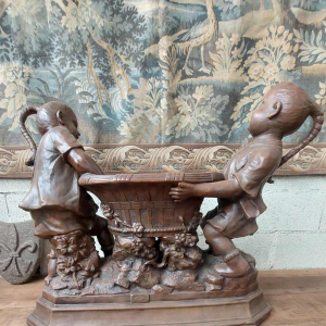 Friedrich Goldscheider, grote terracotta plantenbak, Oostenrijk 19e eeuw