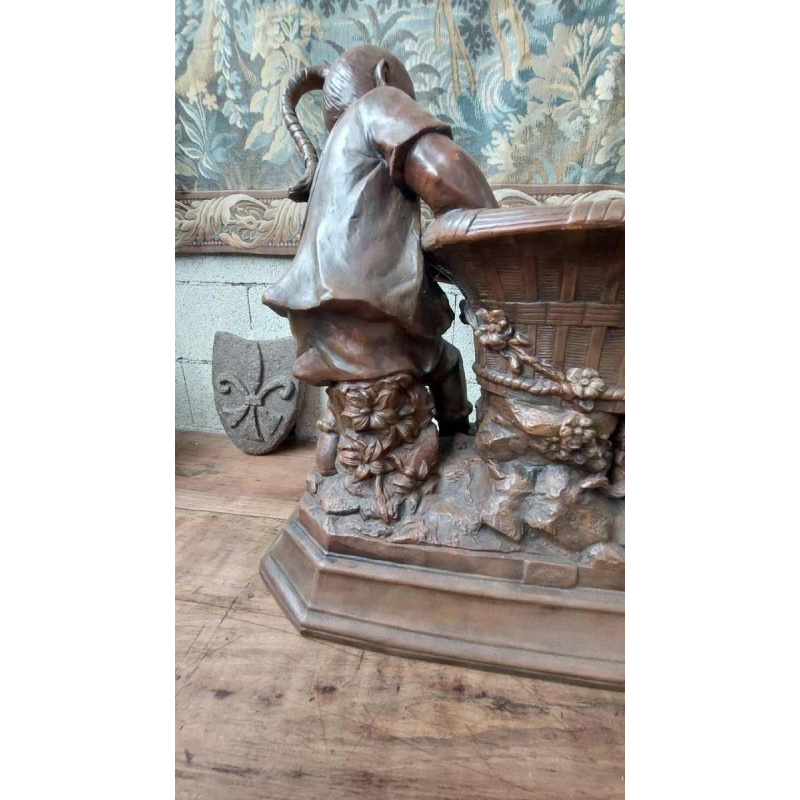 Friedrich Goldscheider, grote terracotta plantenbak, Oostenrijk 19e eeuw