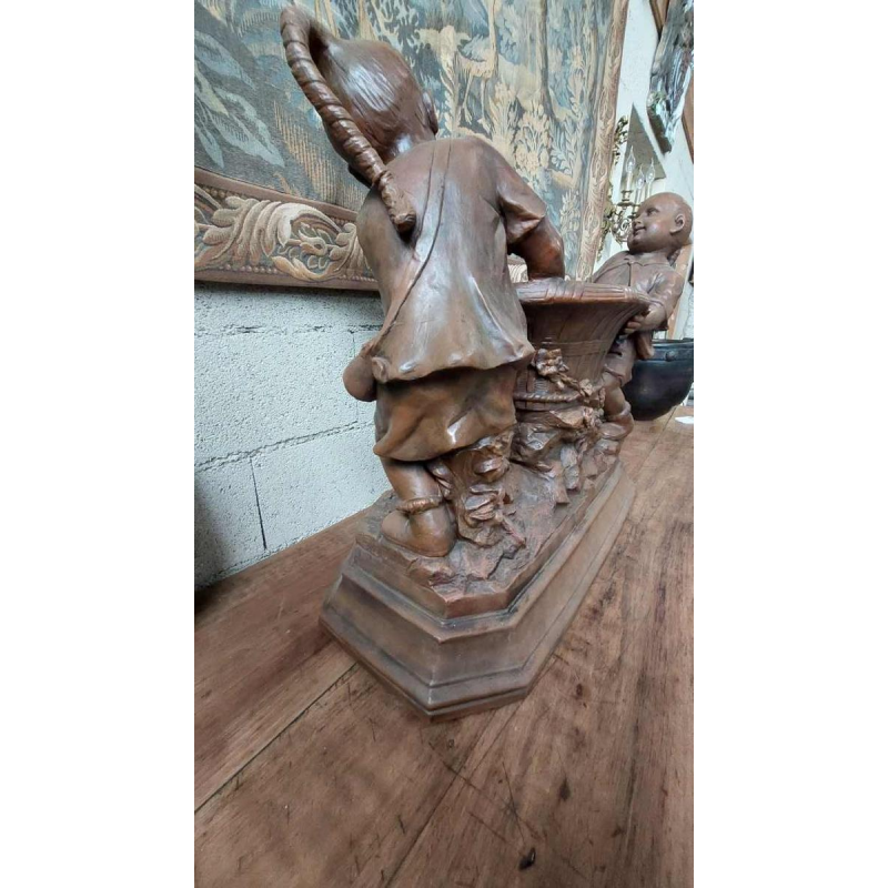 Friedrich Goldscheider, grote terracotta plantenbak, Oostenrijk 19e eeuw