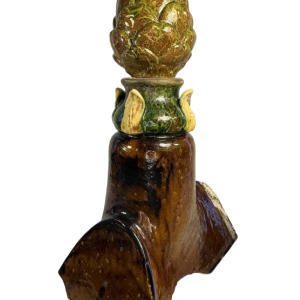 Bavent pottery, glazed terracotta artichoke roof ridge, late 19th century