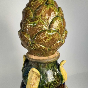 Bavent pottery, glazed terracotta artichoke roof ridge, late 19th century