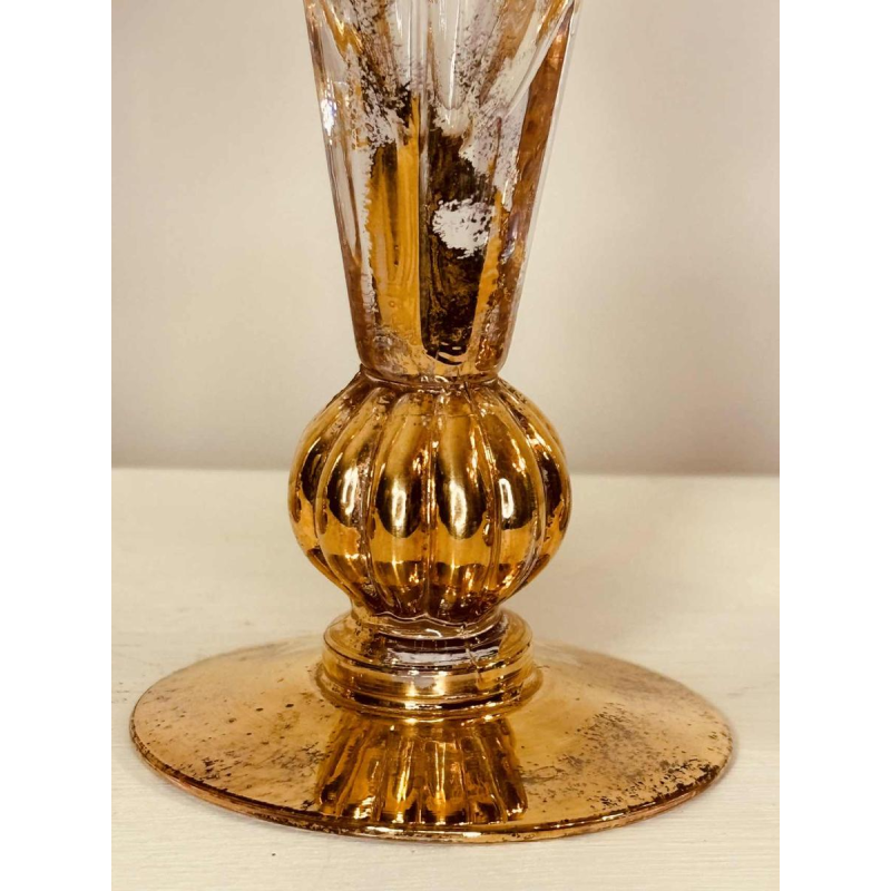 Jean-Paul van Lith in Biot, suite of six gilded crystal champagne flutes, 20th c