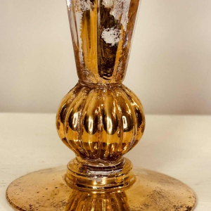 Jean-Paul van Lith in Biot, suite of six gilded crystal champagne flutes, 20th c