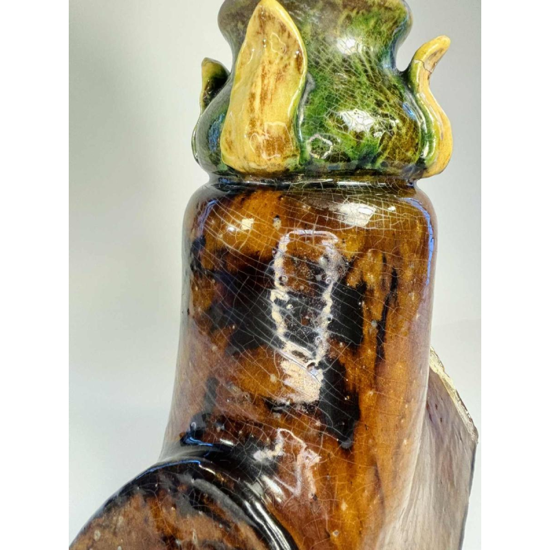 Bavent pottery, glazed terracotta artichoke roof ridge, late 19th century