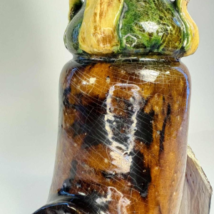 Poterie de Bavent, épi de faîtage en terre cuite vernissée, fin 19ème siècle