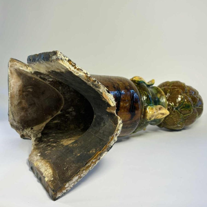 Bavent pottery, glazed terracotta artichoke roof ridge, late 19th century