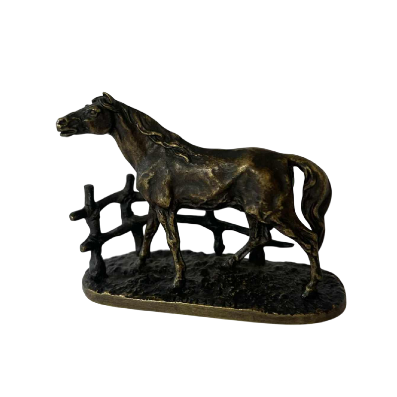 Pierre Jules MÈNE, “CHEVAL A LA BARRIERE“, Sculpture en bronze, XIXème