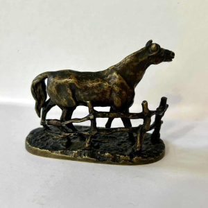 Pierre Jules MÈNE, “CHEVAL A LA BARRIERE“, Bronze sculpture, 19th century