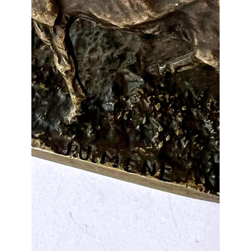 Pierre Jules MÈNE, “CHEVAL A LA BARRIERE“, Bronzen sculptuur, 19e eeuw