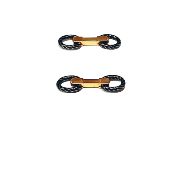 Paire de bouton de manchette, or jaune 18k & onyx noir