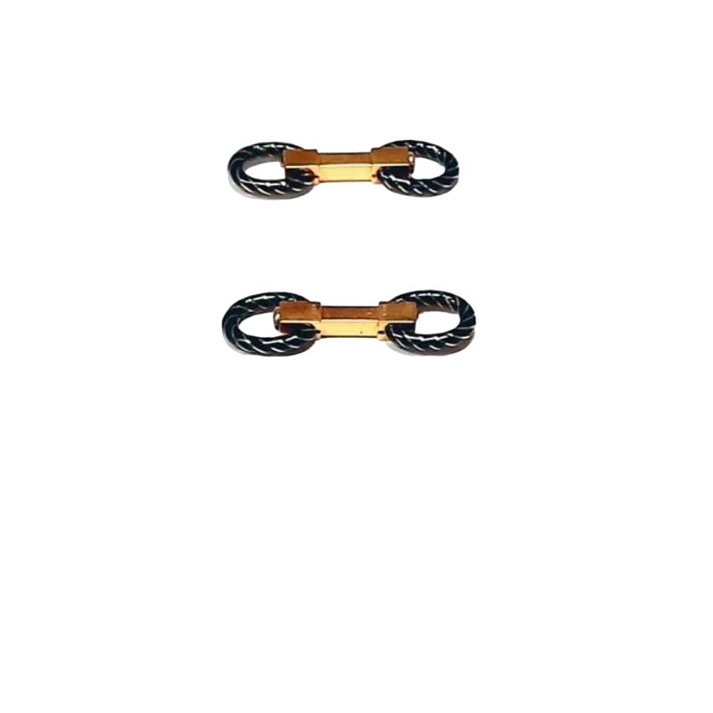 Paire de bouton de manchette, or jaune 18k & onyx noir