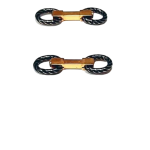 Paar manchetknopen, 18k geel goud & zwarte onyx