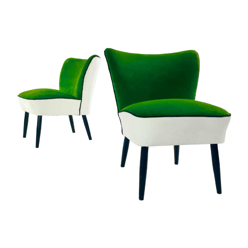 Paire de fauteuils cocktail bicolore