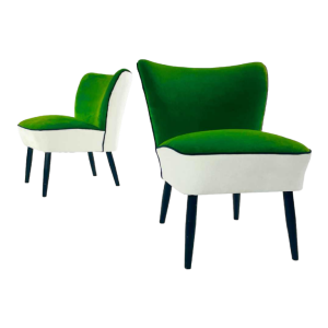 Paire de fauteuils cocktail bicolore