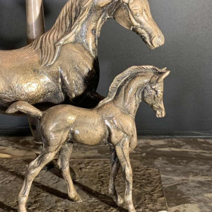 MAISON JANSEN, Silvered Bronze 'Horse / Horses' Lamp / Sculpture, 1960s